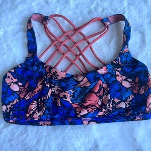 lululemon free to be wild sports bra orange blue